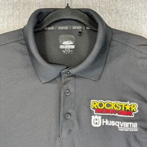 Ogio Rockstar Energy Drink Husqvarna Factory Racing Polo Shirt Men XL Black